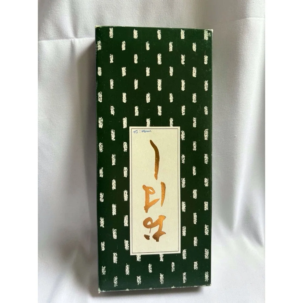 Vintage Japan Souvenir Chopsticks Spoon Gift Set Mt Fuji Gold Tone NOS Boxed